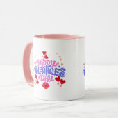 Happy Valentine's Day Pink lila Hearts Tasse (Vorderseite Links)
