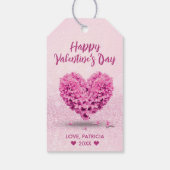 Happy Valentine's Day Pink Lovely Hyacinth Heart Geschenkanhänger (Rückseite)
