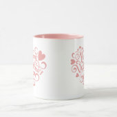 Happy Valentine's Day Pink Modern Tasse (Zentrum)