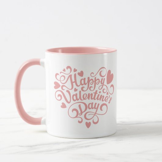 Happy Valentine's Day Pink Modern Tasse (Links)