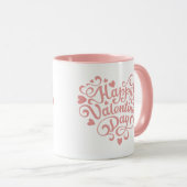 Happy Valentine's Day Pink Modern Tasse (VorderseiteRechts)