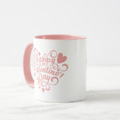 Happy Valentine's Day Pink Modern Tasse (Vorderseite Links)