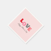 Happy Valentines Day Pink Party Serviette (Ecke)