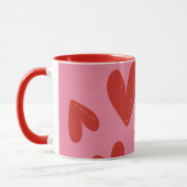 Happy Valentine's Day Pink Red Hearts 'I love you' Tasse (Links)
