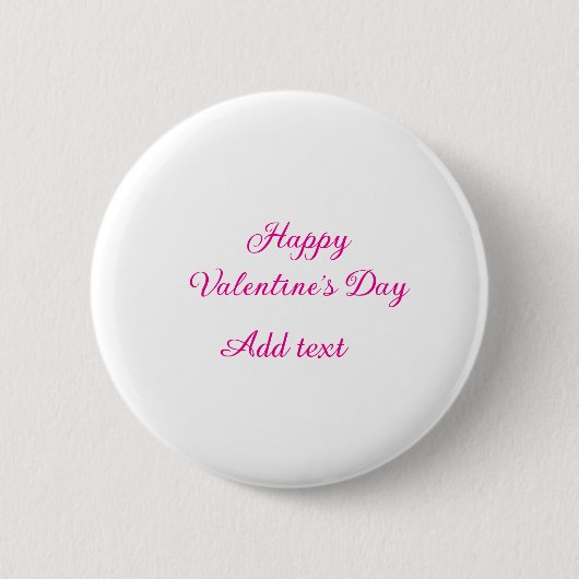 Happy Valentine's day pink text name message Button (Vorderseite)