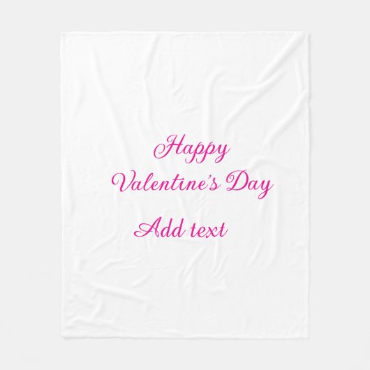 Happy Valentine's day pink text name message Fleecedecke (Vorderseite)