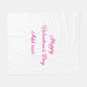 Happy Valentine's day pink text name message Fleecedecke (Vorderseite (Horizontal))