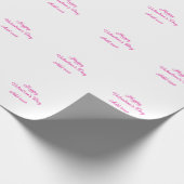 Happy Valentine's day pink text name message Geschenkpapier (Ecke)