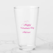 Happy Valentine's day pink text name message Glas (Rückseite)