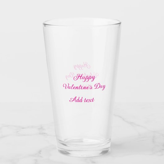 Happy Valentine's day pink text name message Glas (Vorderseite)