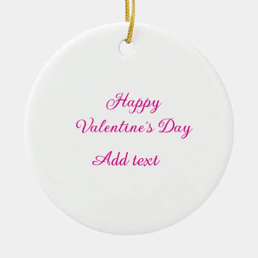 Happy Valentine's day pink text name message Keramik Ornament (Vorne)