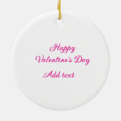 Happy Valentine's day pink text name message Keramik Ornament (Hinten)