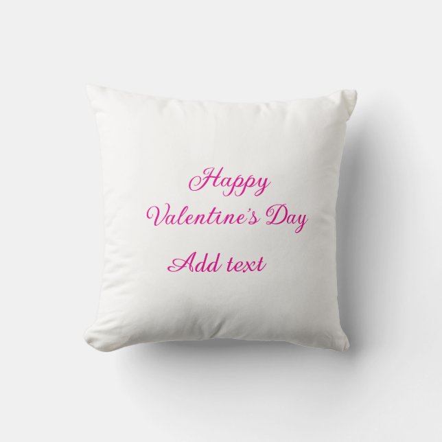 Happy Valentine's day pink text name message Kissen (Vorderseite)
