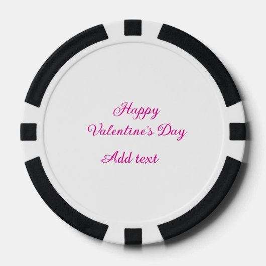 Happy Valentine's day pink text name message Pokerchips (Vorderseite)
