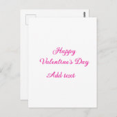 Happy Valentine's day pink text name message Postkarte (Vorne/Hinten)