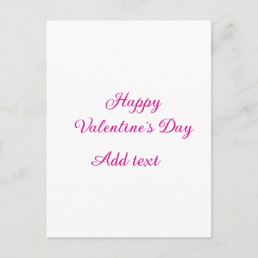Happy Valentine's day pink text name message Postkarte (Vorderseite)