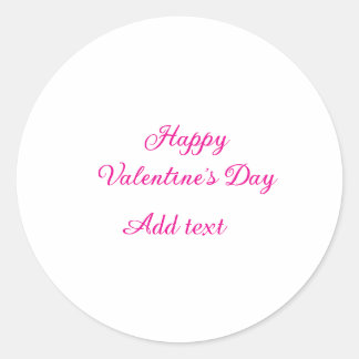 Happy Valentine's day pink text name message Runder Aufkleber