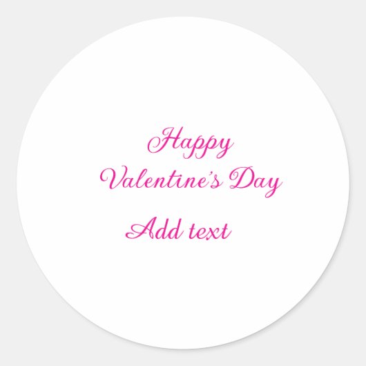 Happy Valentine's day pink text name message Runder Aufkleber (Vorderseite)