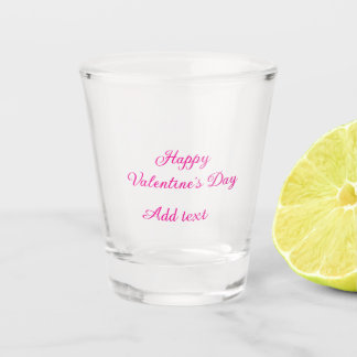 Happy Valentine's day pink text name message Schnapsglas