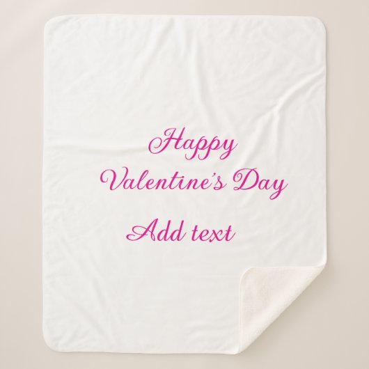Happy Valentine's day pink text name message Sherpadecke (Vorderseite)