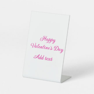 Happy Valentine's day pink text name message Sockelschild