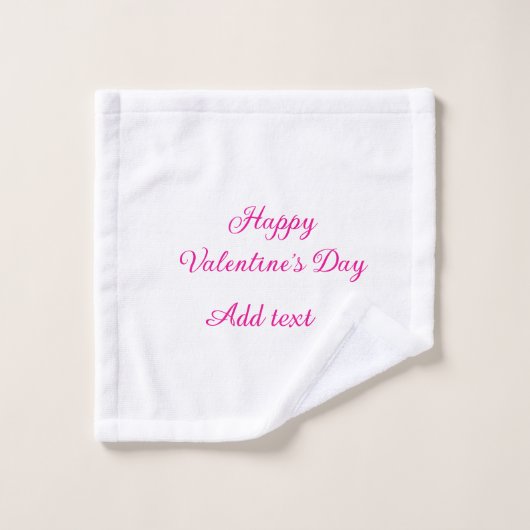 Happy Valentine's day pink text name message Waschlappen (Waschlappen)