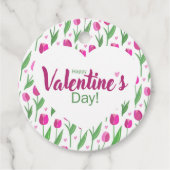 Happy Valentine's Day Pink Tulips Geschenkanhänger (Vorderseite)