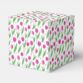 Happy Valentine's Day Pink Tulips Geschenkschachtel (Rückseite)
