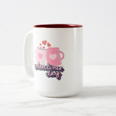 Happy Valentine's Day Pink Zweifarbige Tasse (Vorderseite Links)
