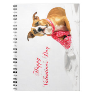 Happy Valentine's Day Pitbull Puppy Notizblock
