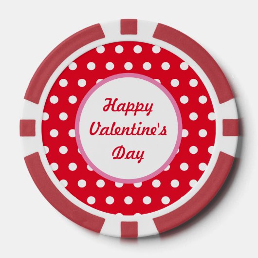 Happy Valentine's Day Poker Chips (rot & weiß) (Vorderseite)
