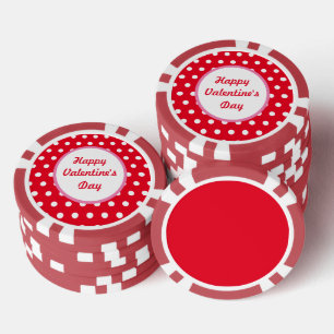 Happy Valentine's Day Poker Chips (rot & weiß)