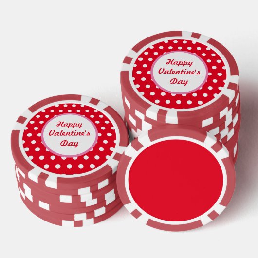 Happy Valentine's Day Poker Chips (rot & weiß) (Stapel)