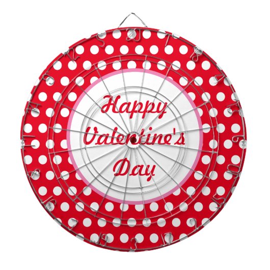 Happy Valentine's Day Polka Dot Dartboard (rot) Dartscheibe (vorne)