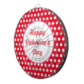 Happy Valentine's Day Polka Dot Dartboard (rot) Dartscheibe (Vorderseite rechts)