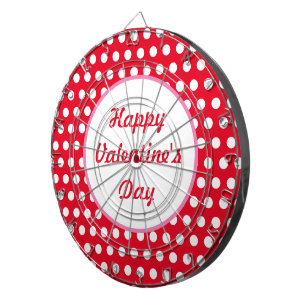 Happy Valentine's Day Polka Dot Dartboard (rot) Dartscheibe