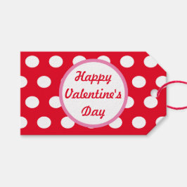 Happy Valentine's Day Polka Dot Gift Tags (rot) Geschenkanhänger