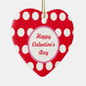 Happy Valentine's Day Polka Dot Heart Ornament (Rechts)
