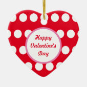 Happy Valentine's Day Polka Dot Heart Ornament (Vorne)