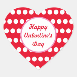 Happy Valentine's Day Polka Dot Heart Stickers