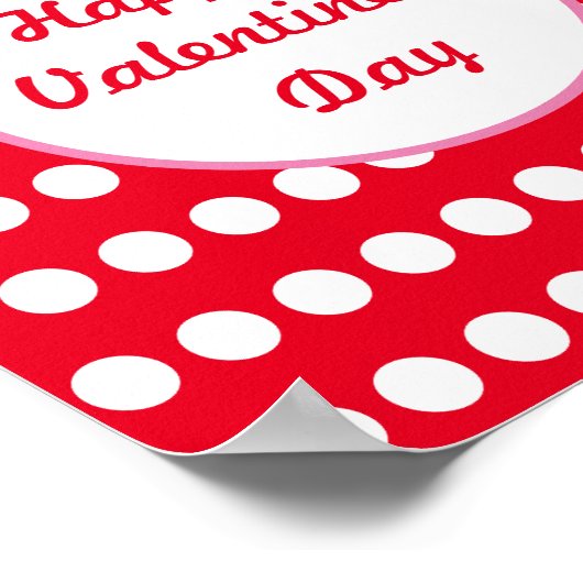 Happy Valentine's Day Polka Dot Wall Poster (rot) (Ecke)