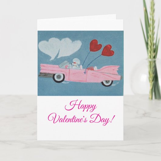 Happy Valentine's Day Poodle Doggie Card Karte (Vorderseite)