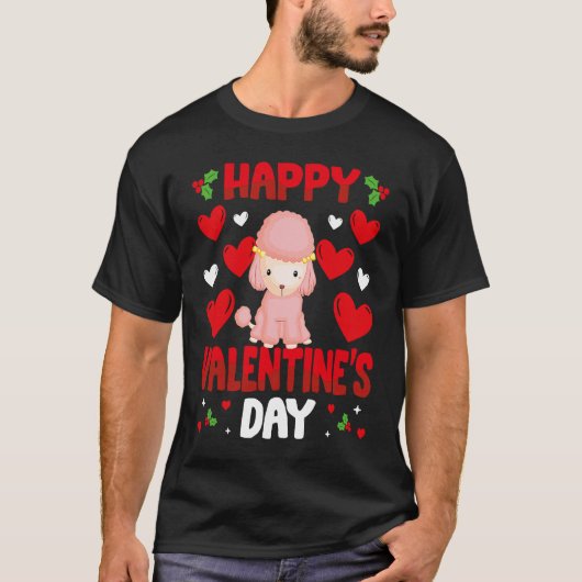 Happy Valentines Day Poodle Heart Love Animal   1 T-Shirt (Vorderseite)