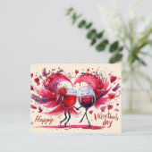Happy Valentines Day Postcard Postkarte (Stehend Vorderseite)
