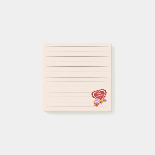 Happy Valentines Day Postit Notes Post-it Klebezettel (Vorderseite)