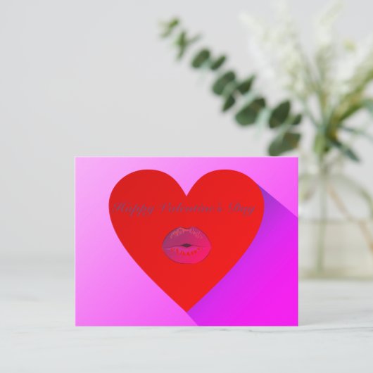 Happy Valentine's Day Postkarte (Stehend Vorderseite)