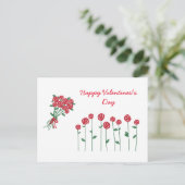 Happy Valentine's Day Postkarte (Stehend Vorderseite)