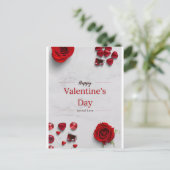 Happy Valentine's Day Postkarte (Stehend Vorderseite)