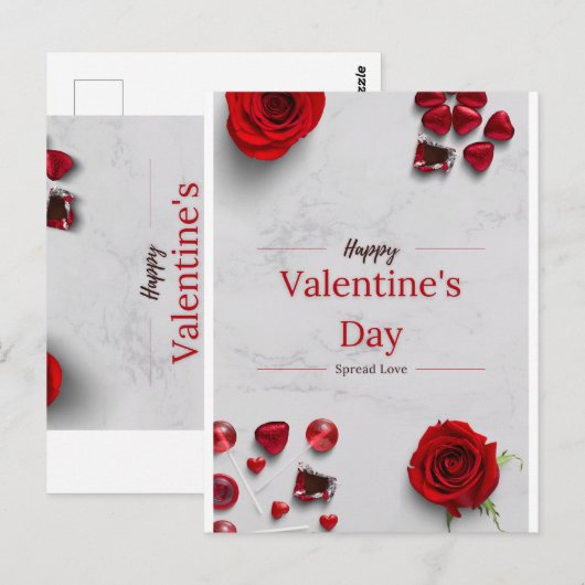 Happy Valentine's Day Postkarte (Vorne/Hinten)