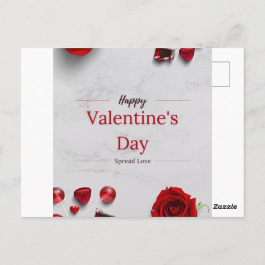 Happy Valentine's Day Postkarte (Rückseite)